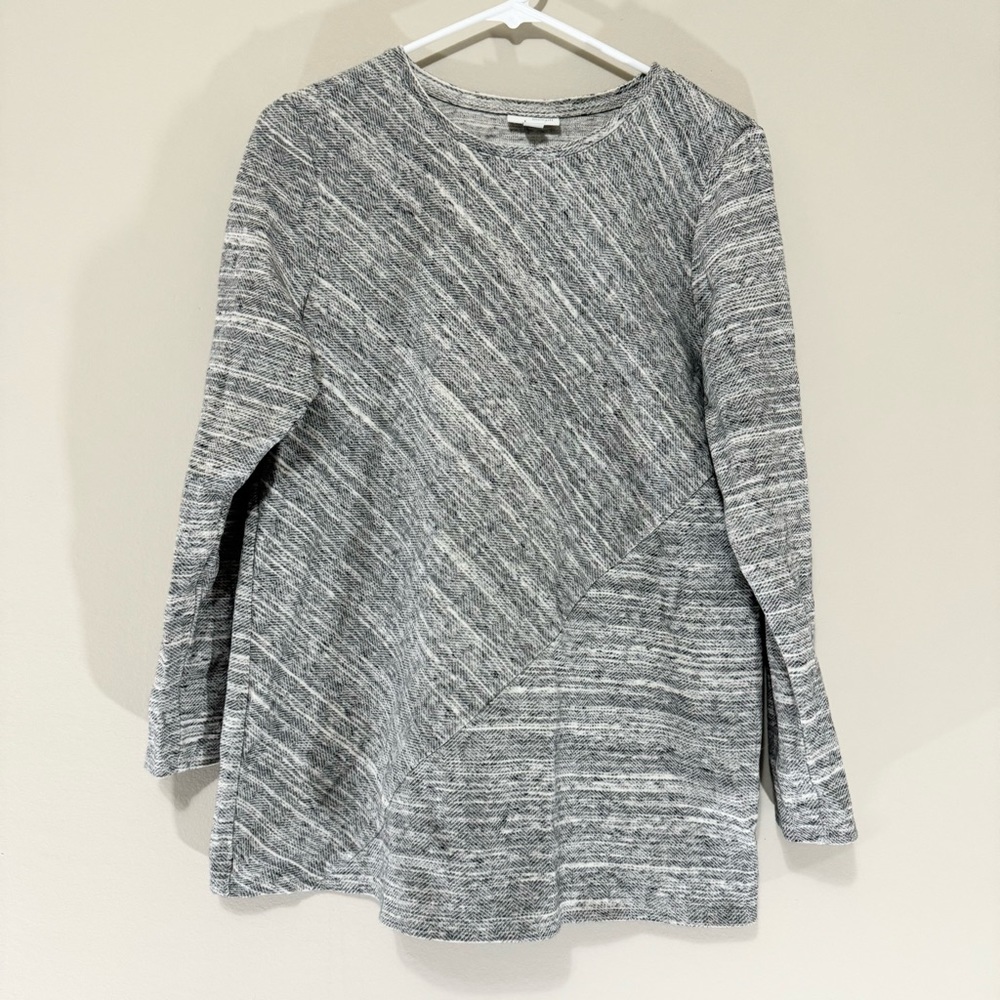 J. Jill Pure Jill Gray Cotton Blend Heavy Longsleeve Size M